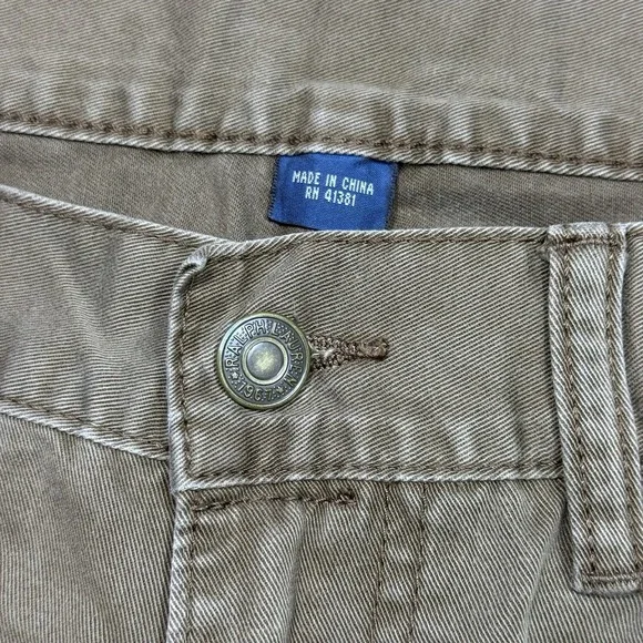 Polo Ralph Lauren Pants Mens 36x30 Brown Classic 650 Straight Cuffed Chino Twill - Picture 2 of 11